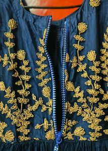 Navy Blue Gown With Duppatta