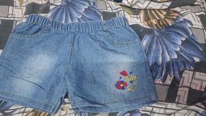 Embroidered Denim Shorts