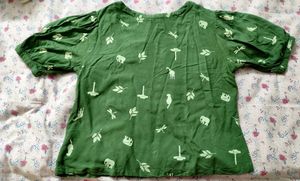 Printed Square Neck Top