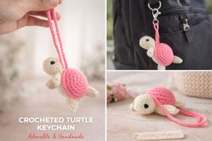 Crocheted Turtle Keychain