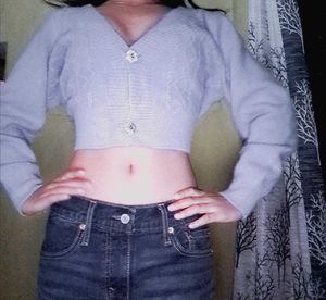 Cropped Knit Cardigan