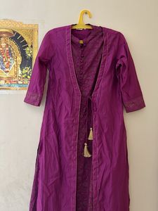 Max Purple Colour Kurtha With Jacket
