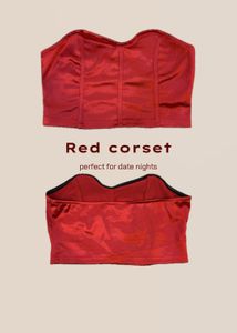 Red Satin Corset Top