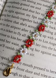 Red Hibiscus Beaded Handmade Bracelet ❤️