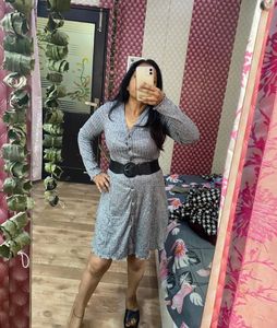 Grey Knit winter button dress 🎀❤️🌸