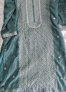 Embroidered Teal Salwar Kameez
