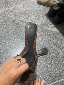 Zara Animal Print Slides