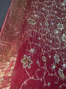 Maroon Gold Embroidered Saree