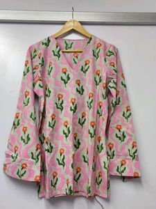 Floral Print Short Kurta