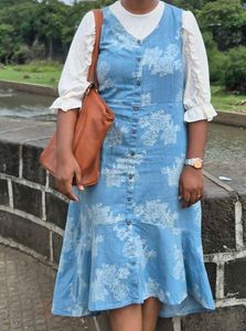 Floral Denim Midi Dress