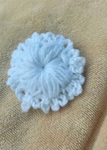 Yarn Clip Set Of 3 Yellow White Blue