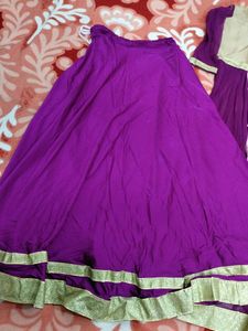 PURPLE 🟣 FRONT CUT LEHENGA + LONG KURTI
