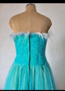 Turquoise Tulle Corset Gown