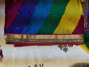 Heavy Stone Work Chiffon Saree Wth Blouse