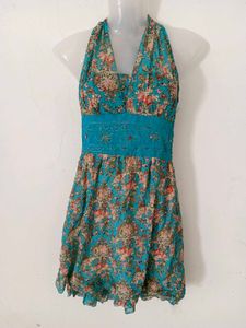 Floral Halter Mini Dress