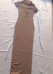 Brand New (Newme) Solid Slit Ribbed Dress