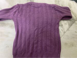 Blue Wings Purple Cable Knit Sweater