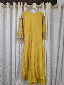 Yellow Embroidered Design Kurti