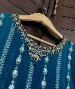 Women Green Silk Zari Embroidery Sharara Suit