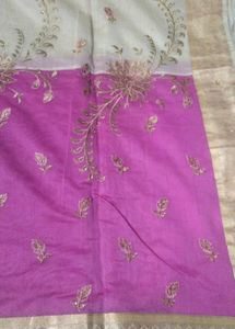 Embroidered pink saare{only saare,No blouse Piece}