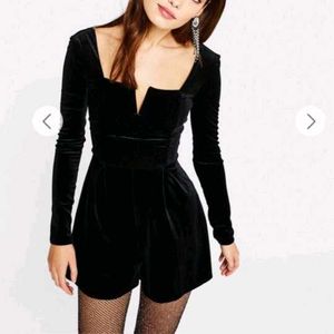 Black Velvet Playsuit