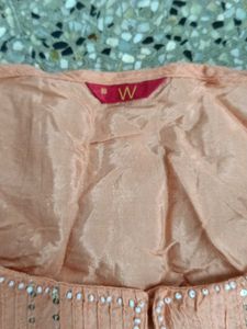 Plus Size W Peach Kurta