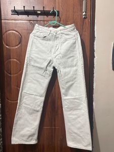 White Straight Leg Jeans