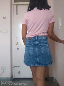 Blue Denim Mini Skirt