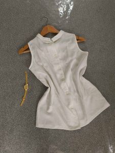 Sleeveless White Top