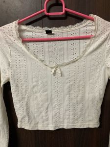 Lace Trim Crop Top