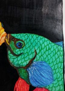 Betta Fish Painting On A4
