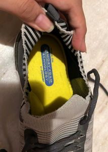 Grey Knit Sneakers For Men