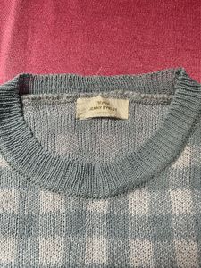 Checked Knit Sweater