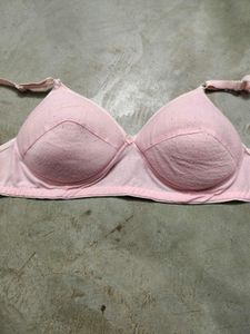Pink cotton bra