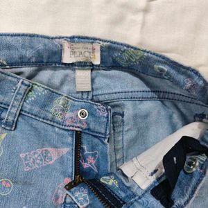 Cute Printed Denim Shorts