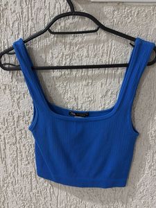 Blue Crop Top