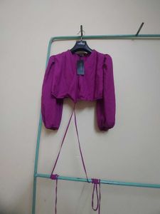 Pink Tie-Front Crop Top