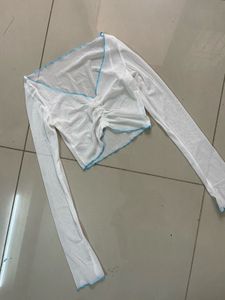 Sheer White Long Sleeve Top