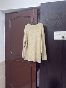 Plus size Elegant Beige Knit Sweater
