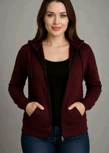 Burgundy Zip-Up Hoodie