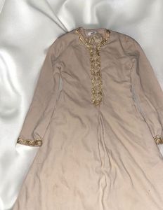 Beige Gotta Work Full Sleeve Anarkali Kurta