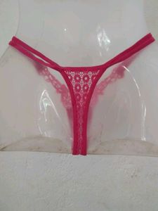 Pink Floral Lace Thong