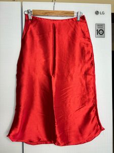 Red Satin Skirt