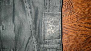 Zara Black Coated Jeans