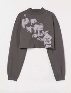 H&M Graphic Cropped Sweatshirt