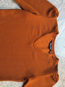 rust Puff Sleeve Top