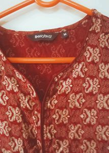 Burgundy Embroidered Kurti
