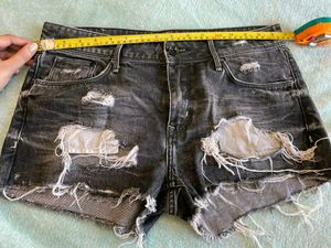 Grey Ripped Shorts