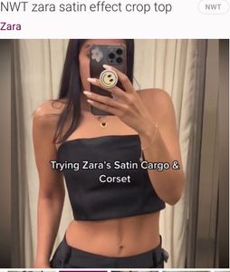 Zara Satin Corset Tube Strapless Top