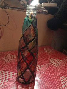 Stained Glass Style Painted Bottle